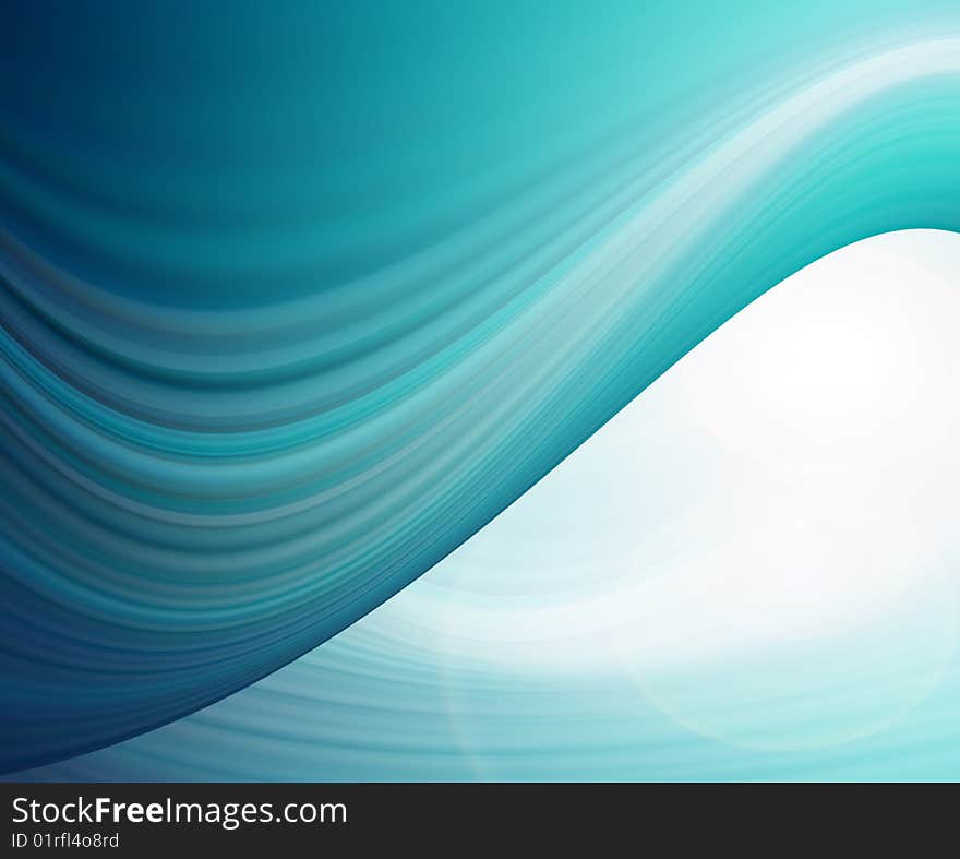 Blue dynamic wave over white background. Abstract illustration. Blue dynamic wave over white background. Abstract illustration