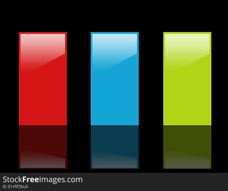 Red, blue and green squares over black background. Abstract Illustration. Red, blue and green squares over black background. Abstract Illustration