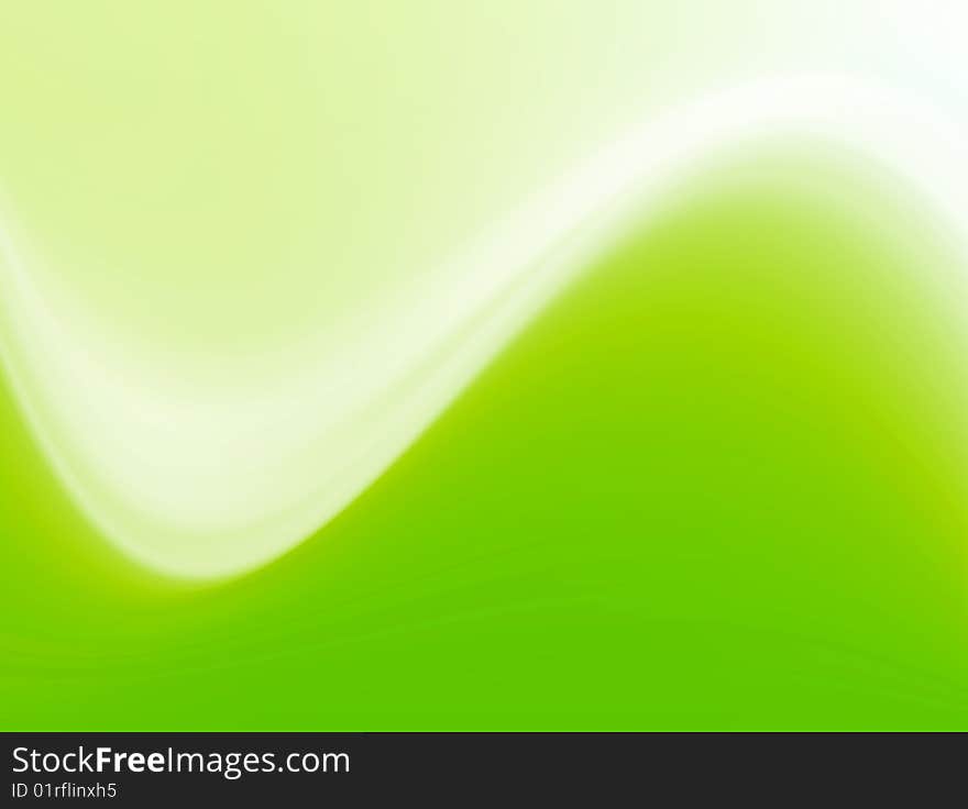 Green and white luminous wave. Abstract illustration. Green and white luminous wave. Abstract illustration