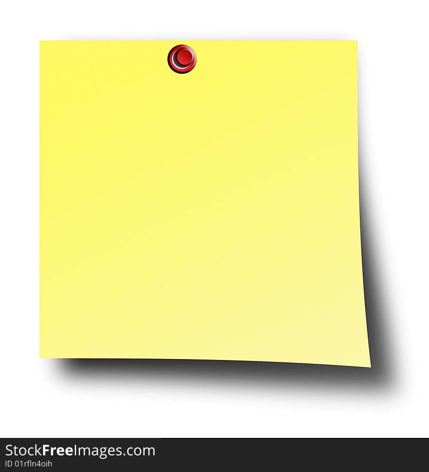 Yellow post paper over white background with shadow. Yellow post paper over white background with shadow