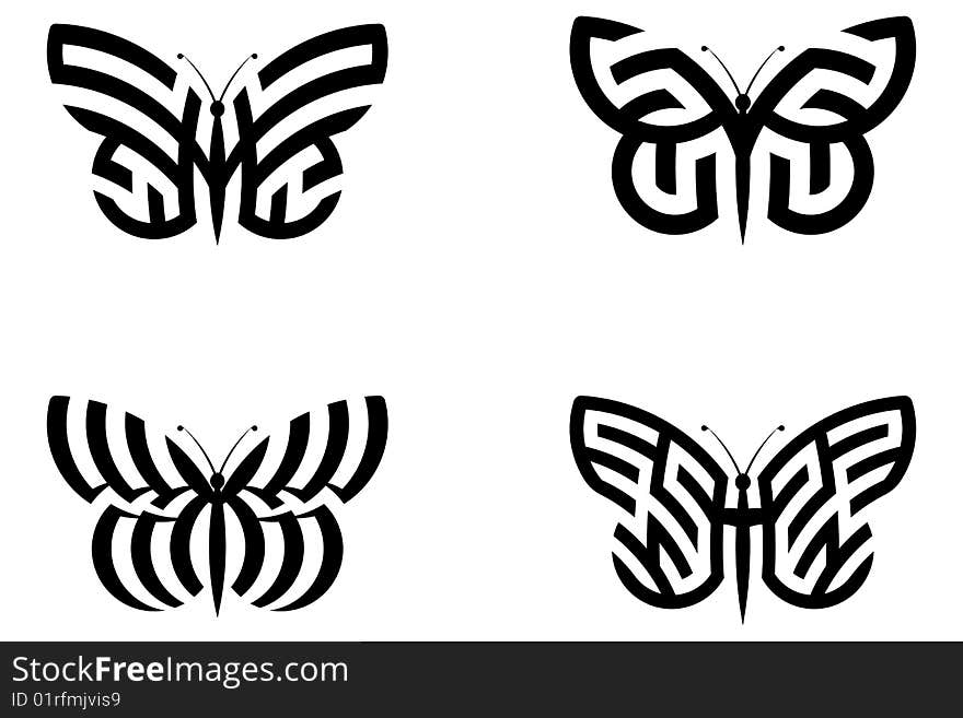 Vector illustration of Abstract Butterflies