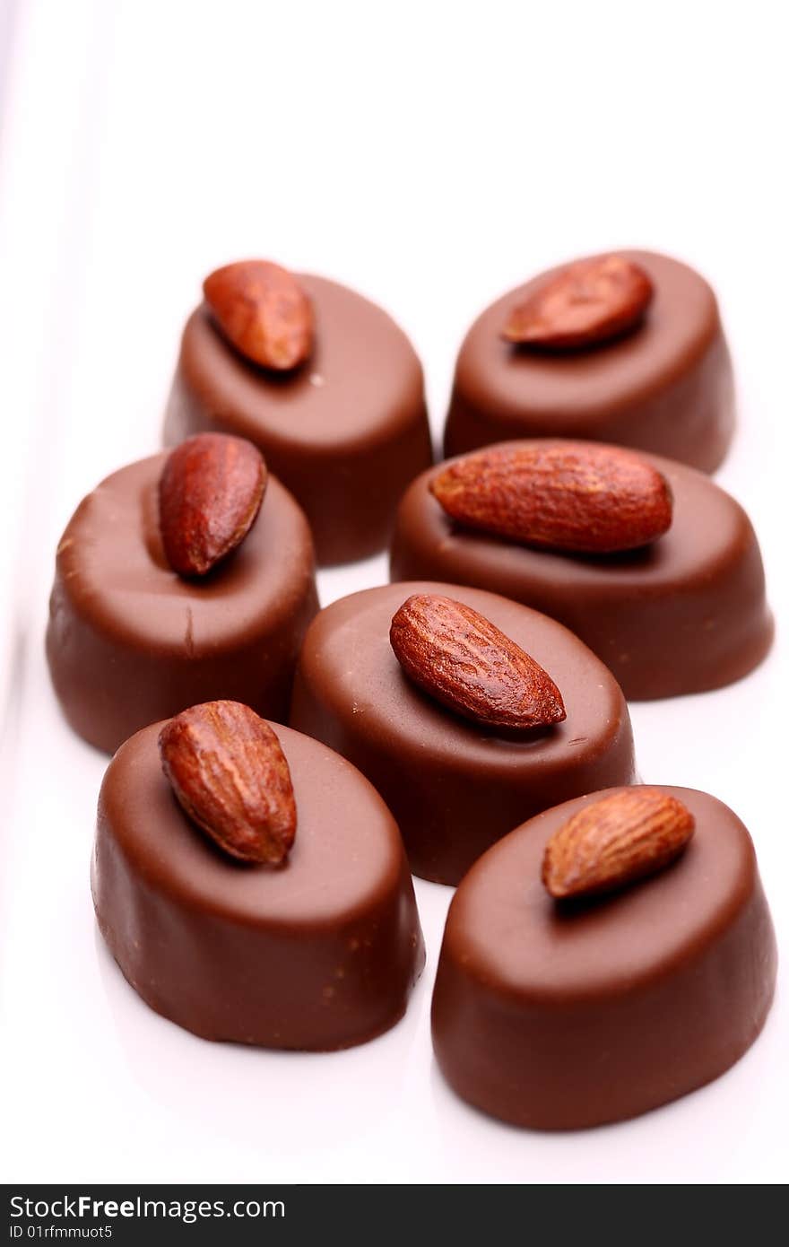 Chocolates with almonds