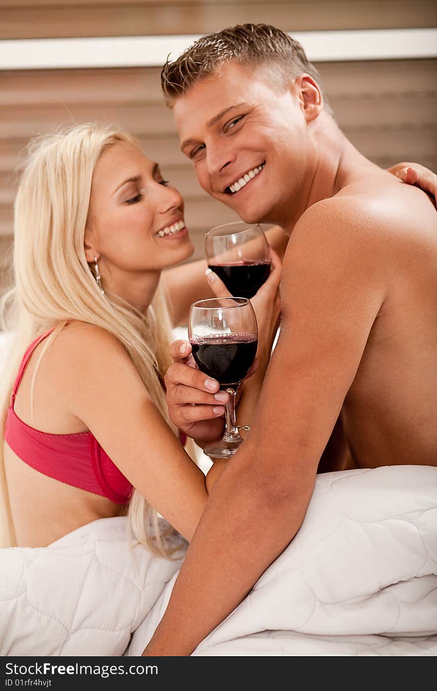 Couple sharing wine