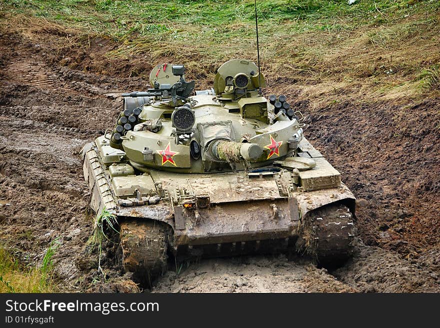 Shot of a russian military tank. Shot of a russian military tank.