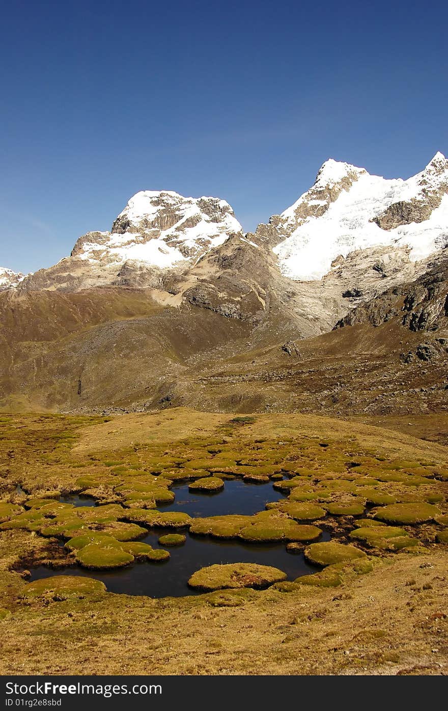 Beautiful landscape taken during the Huayhuash trek in Peru. Beautiful landscape taken during the Huayhuash trek in Peru.