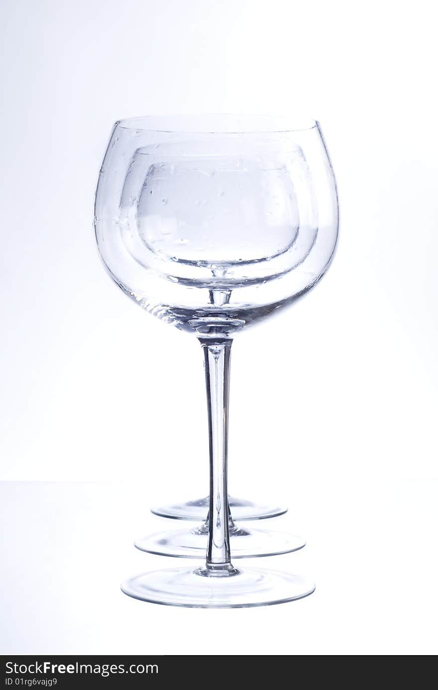 Three empty glasses