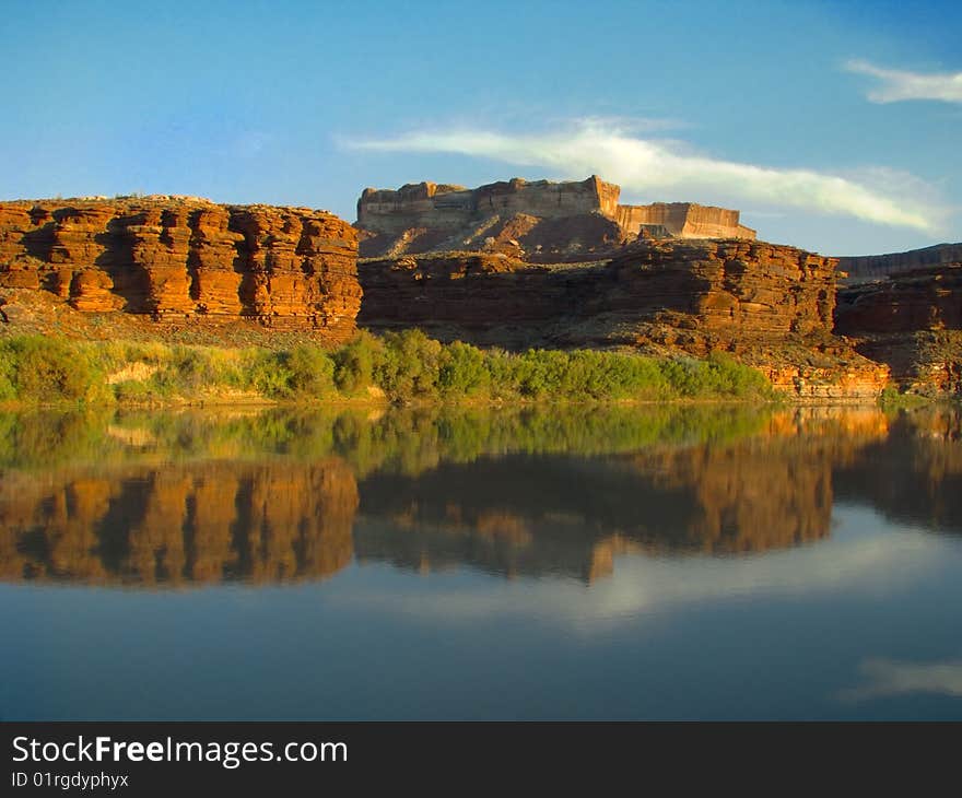 The Turks Head Camp on the Green River offers this view. The Turks Head Camp on the Green River offers this view.