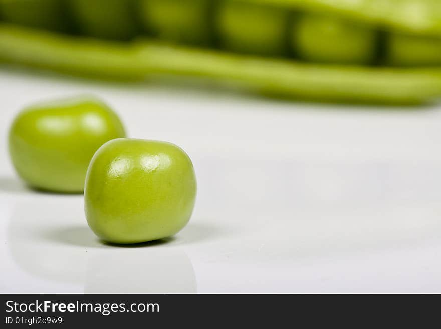 Peas  isolated on a white background