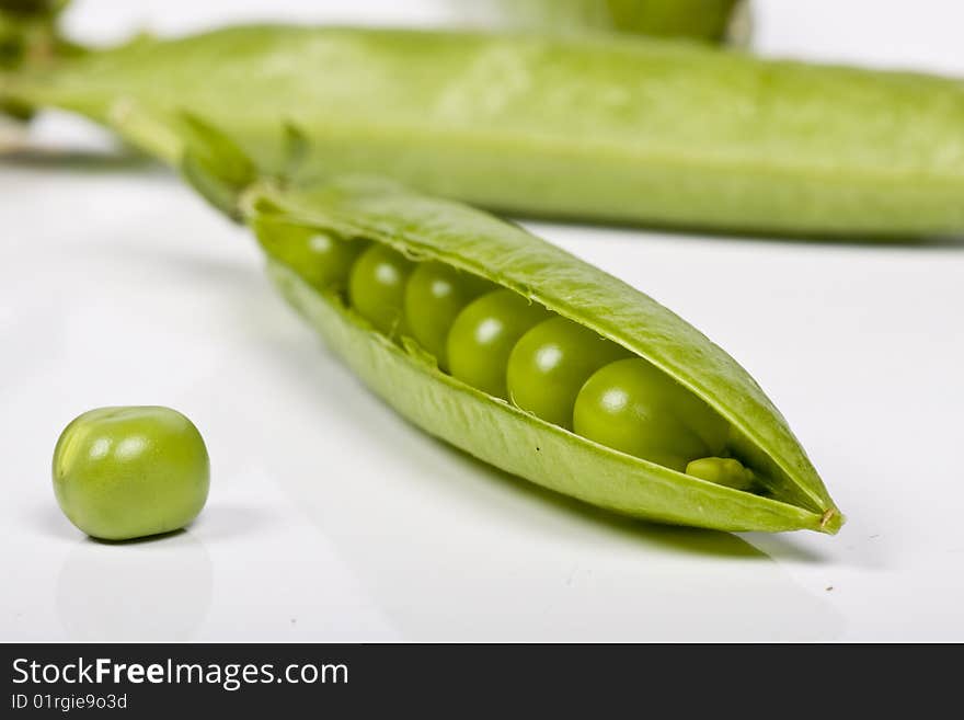 Peas  isolated on a white background