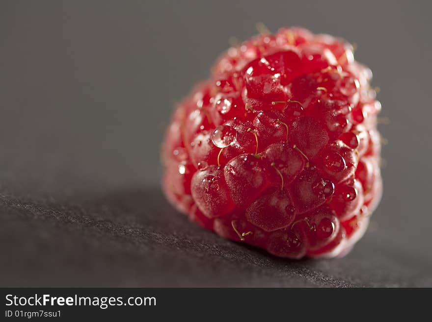 A closeup of a raspberry