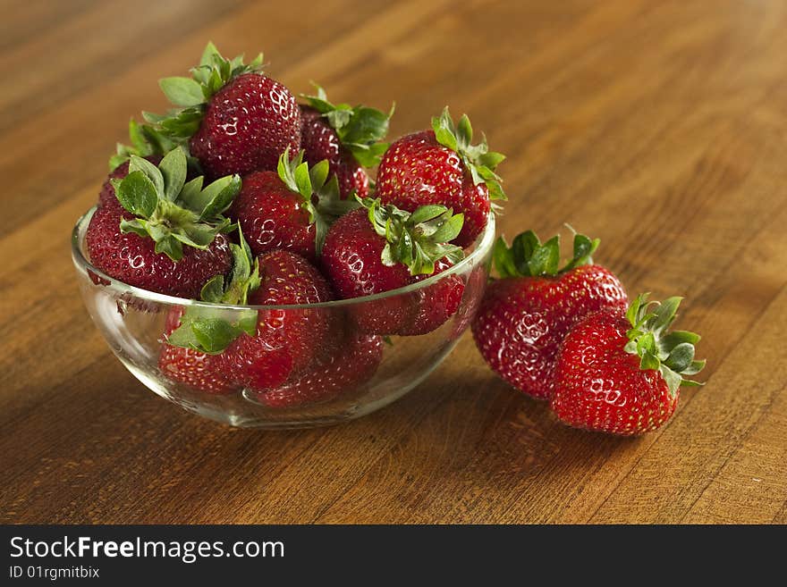 Strawberries on table