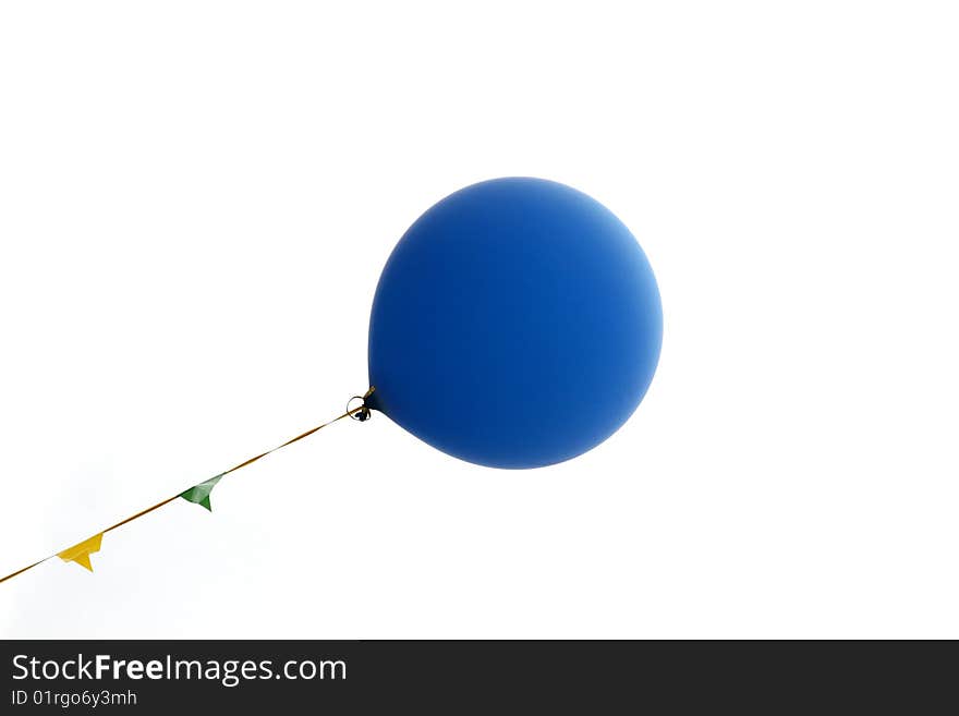 Blue balloon on the white background