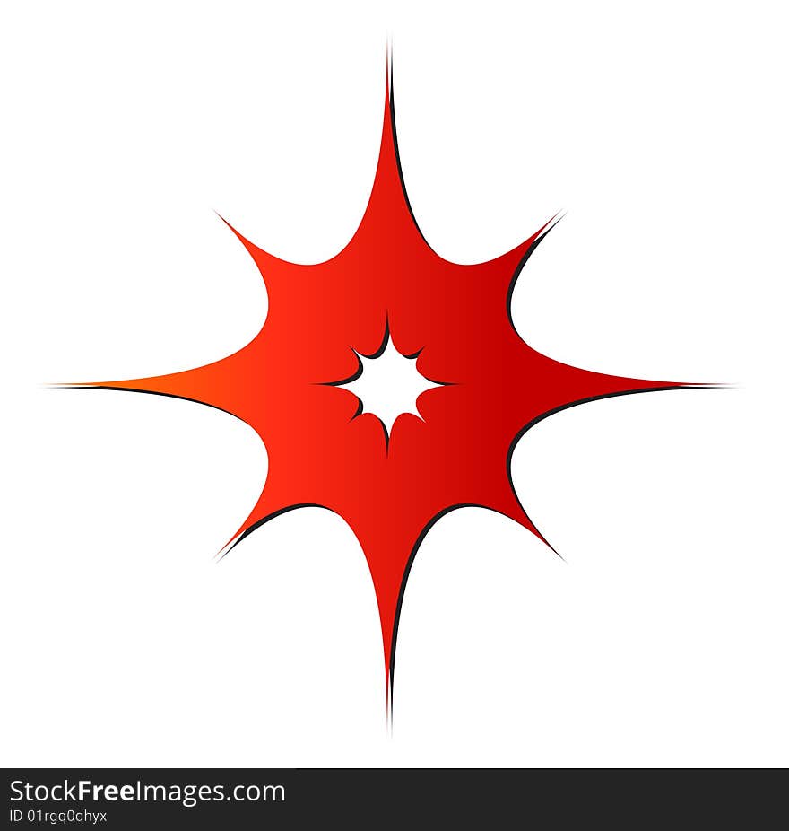 Red color symbol shape in white background