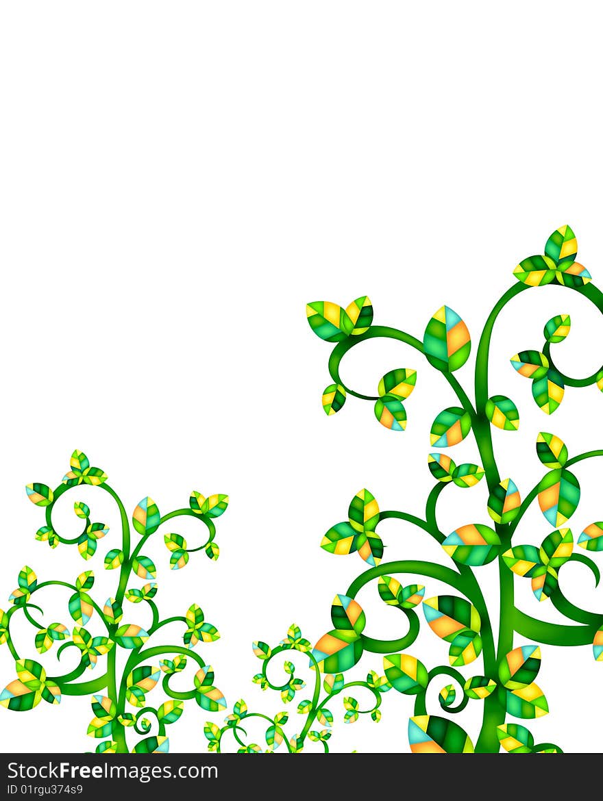 Texture background with green leaves  pattern