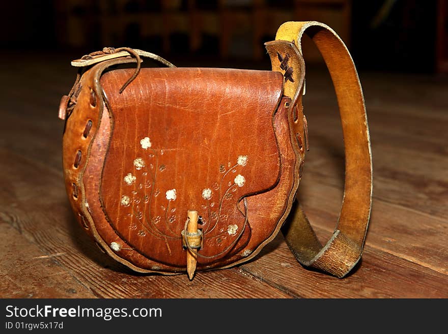 One old brown leather purse