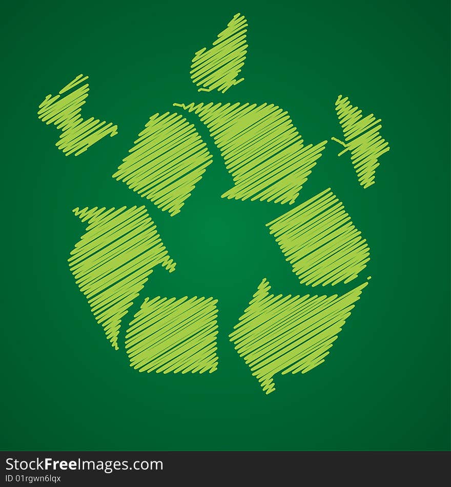 Recycle symbol fully editable vector illustration