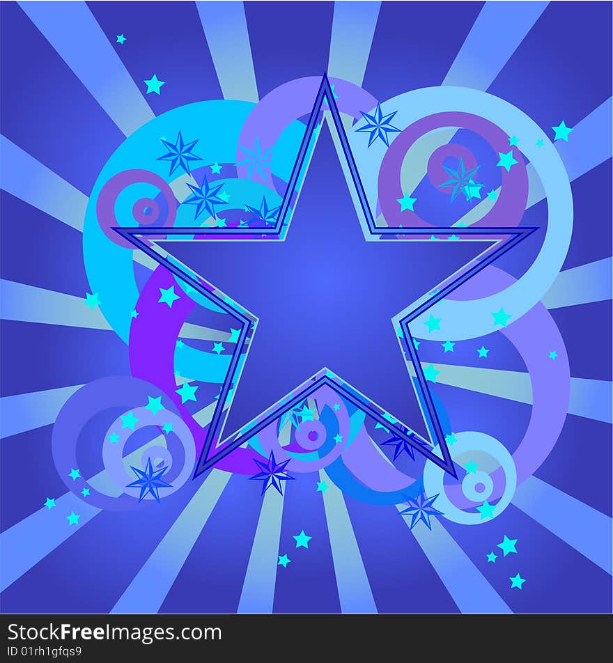 Vector illustration of blue star. Vector illustration of blue star