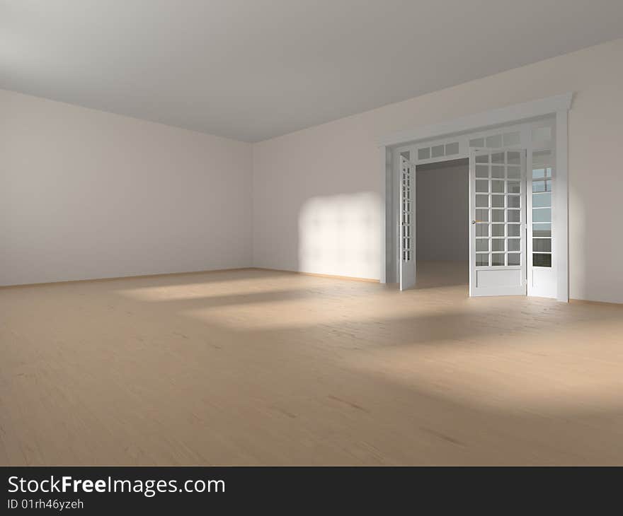 Interior of the room without furniture