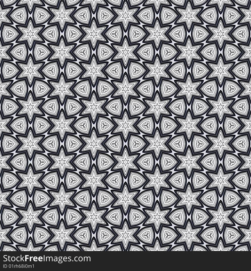 Seamless texture of metallic shapes on white background. Seamless texture of metallic shapes on white background