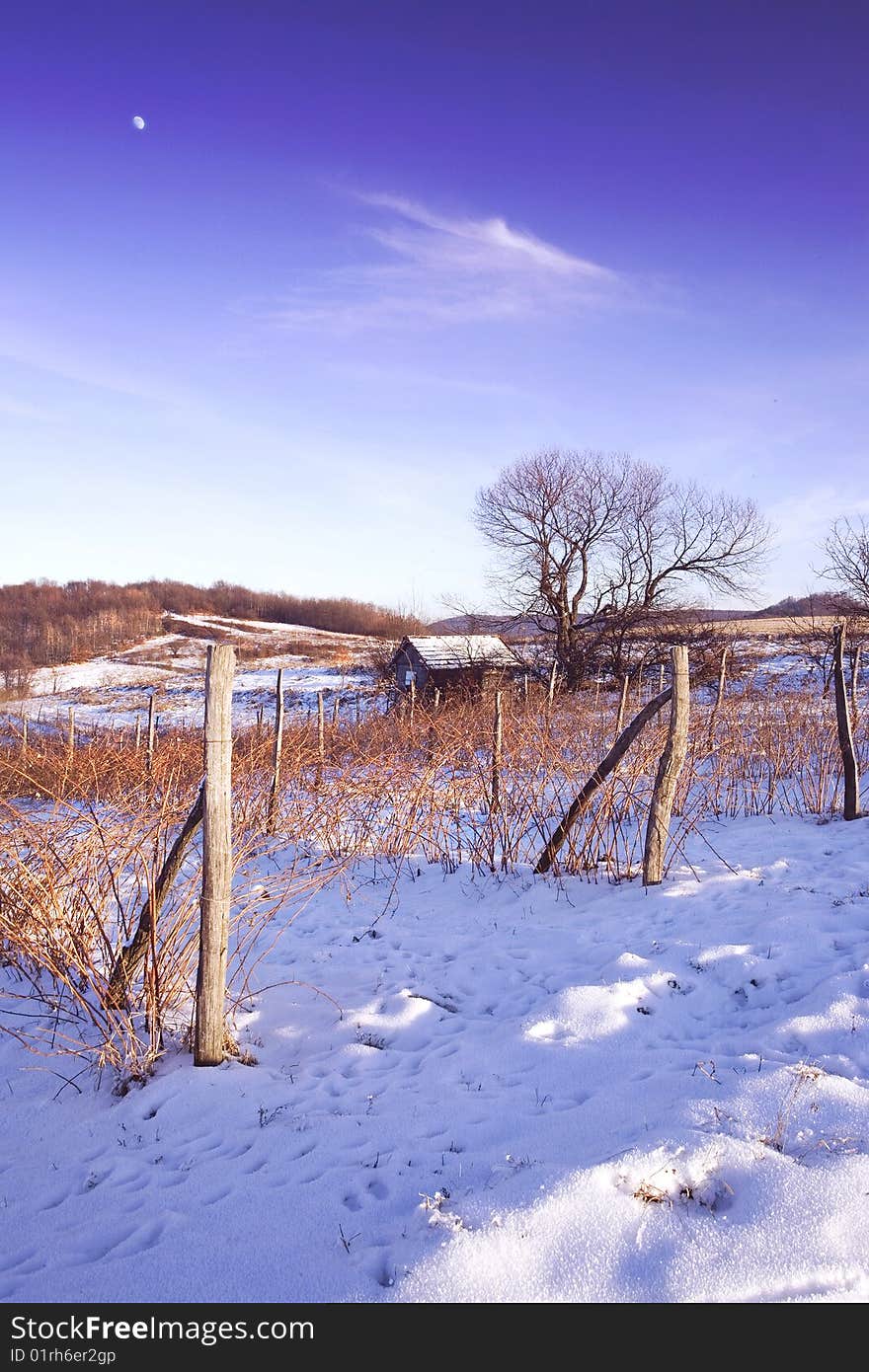 Village Grab, Dragacevo, Serbia. Winter season in Serbia, mountain Jelica near the town of Cacak.