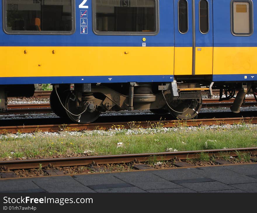 The wheels of a dutch train. The wheels of a dutch train