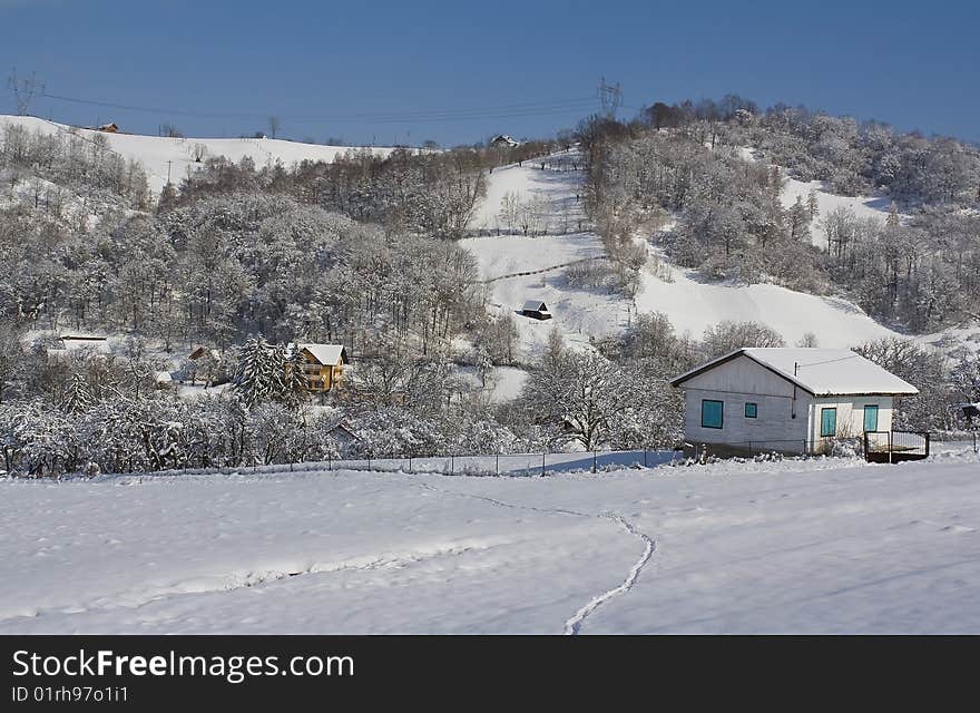 Bran romania -  beautiful view from a hill. Bran romania -  beautiful view from a hill