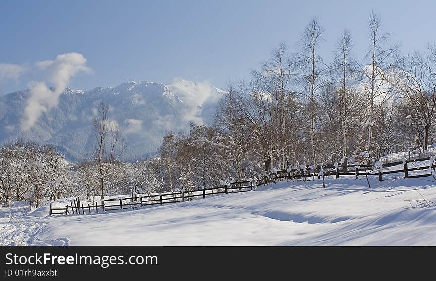 Bran romania - beautiful view from a hill. Bran romania - beautiful view from a hill