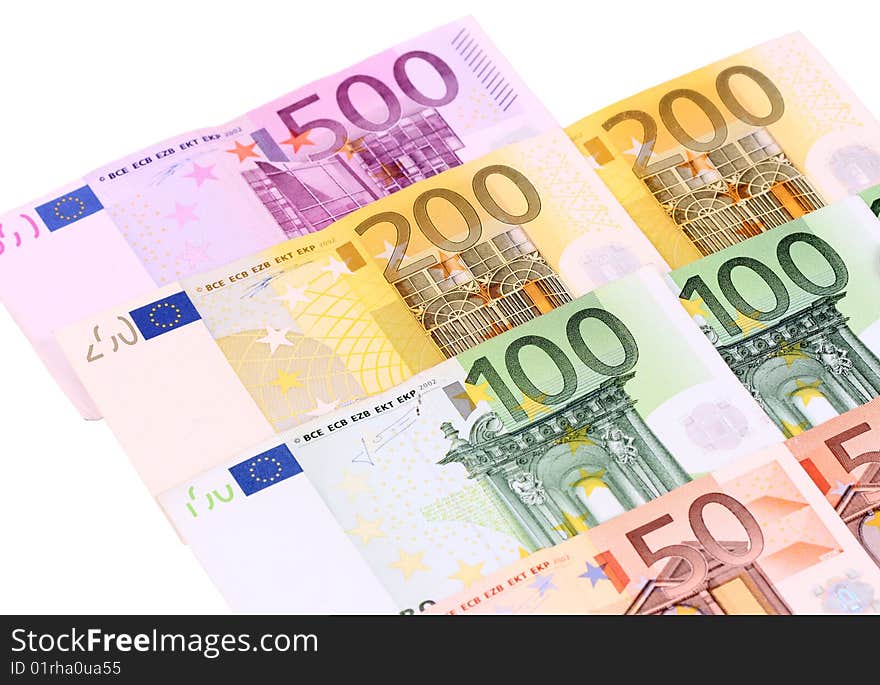 Euro money isolated on white