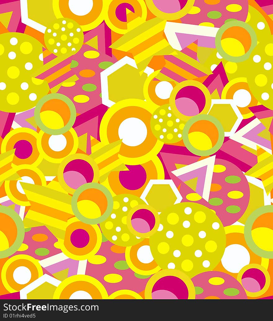 Seamless pattern. All elements and textures are individual objects. Vector illustration scale to any size.