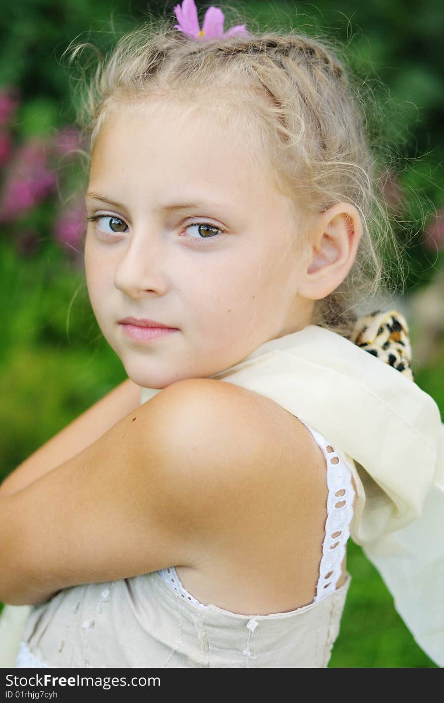 Portrait of the girl in a beautiful dress. Portrait of the girl in a beautiful dress