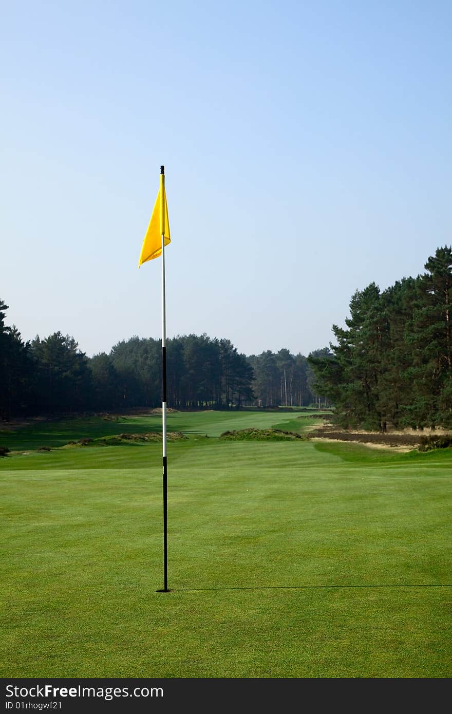 Flag on a golf field