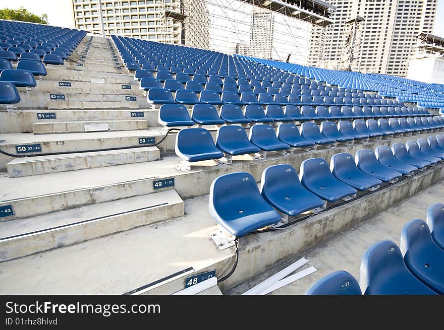 Blue sector seats in a stadium. Blue sector seats in a stadium.