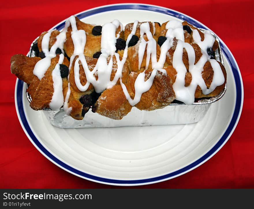 Blueberry Bread On Plate