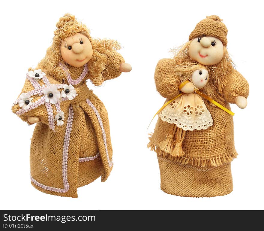 Two fabric dolls