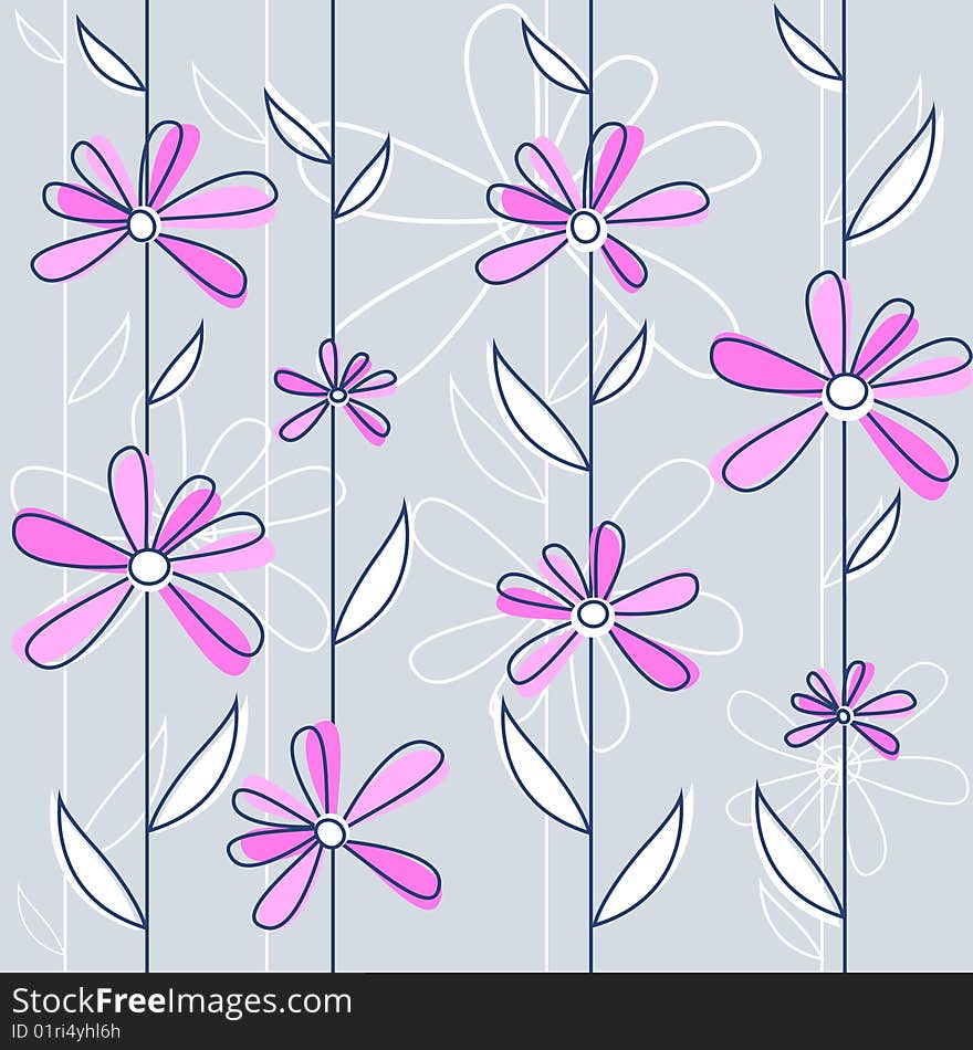 Decorative style floral background vector. Decorative style floral background vector