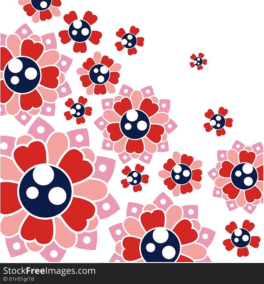 Decorative style floral background vector