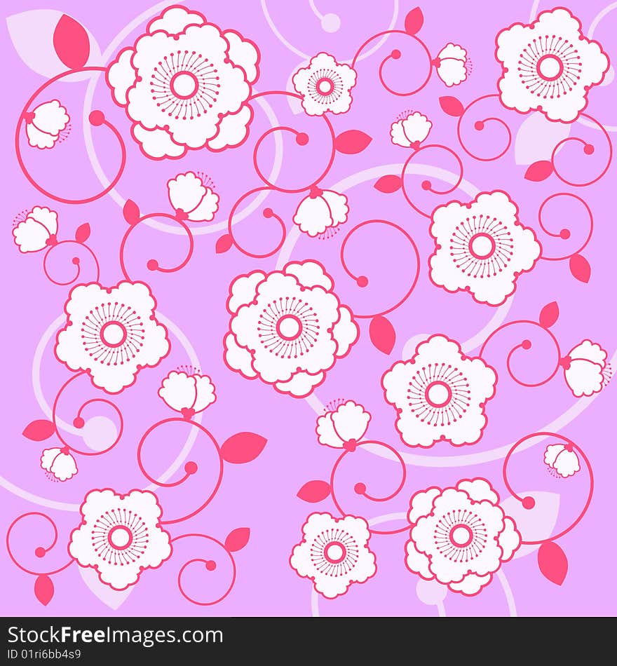 Decorative style floral background vector