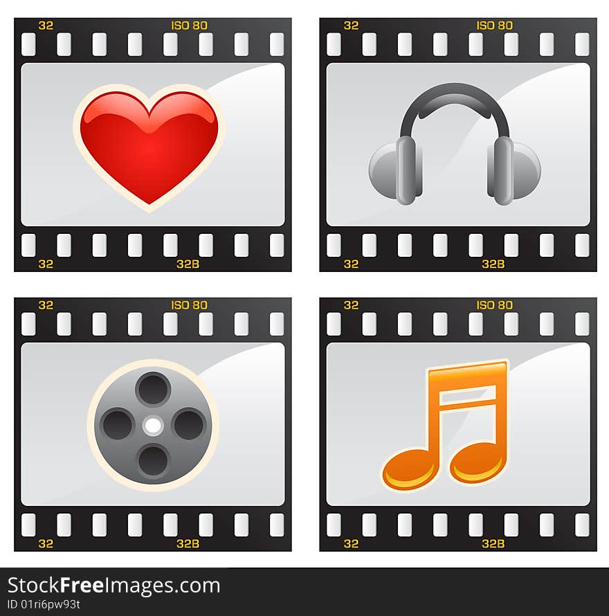 Film with symbols vector