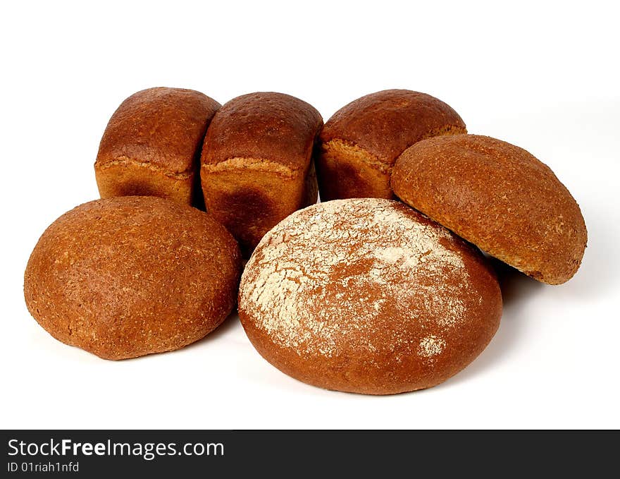 There are three types of rye bread in the picture. There are three types of rye bread in the picture.