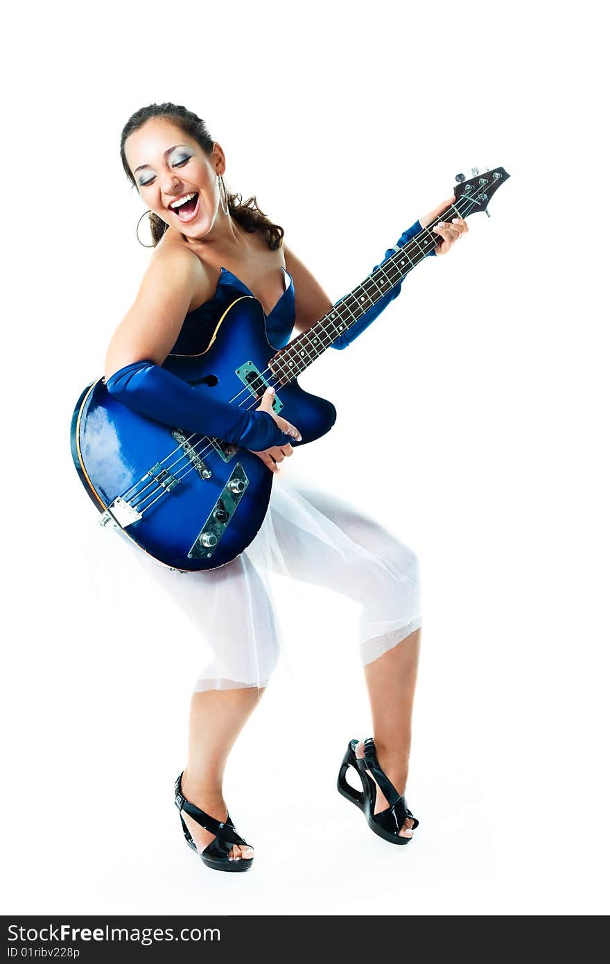 Happy Girl With A Guitar