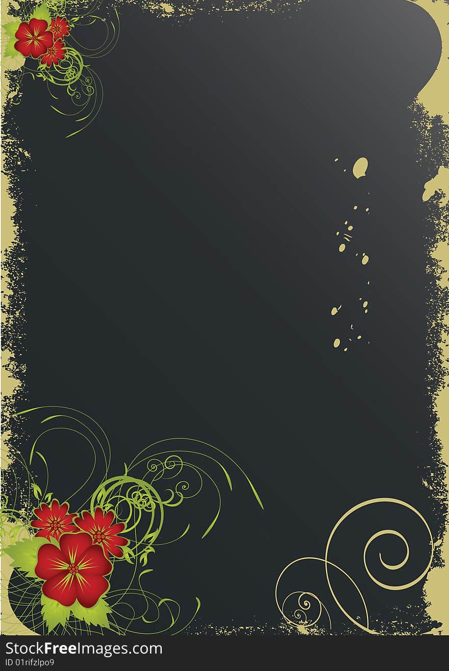 Nice flower grunge background. Vector illustration for your text