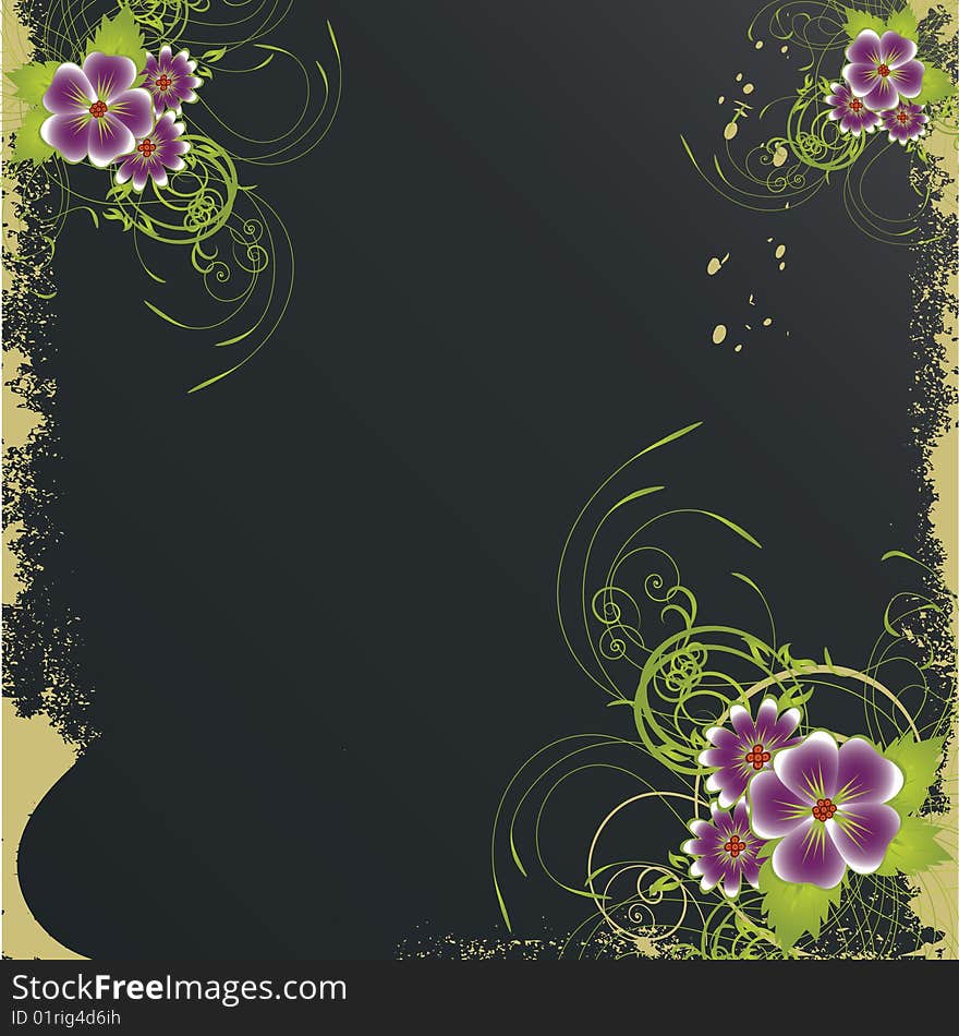 Nice flower grunge background. Vector illustration for your text