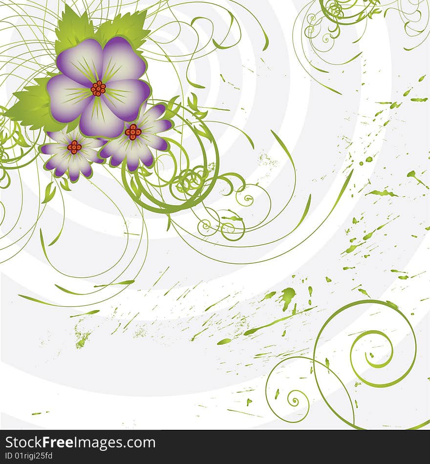 Nice flower grunge background. Vector illustration for your text