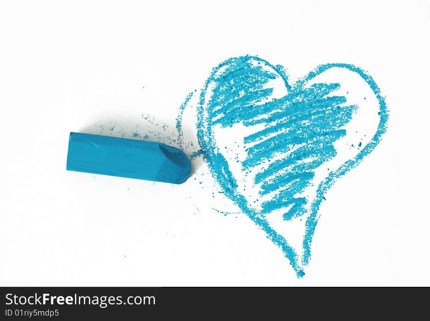 Blue pastel sticks doodle isolated. Blue pastel sticks doodle isolated