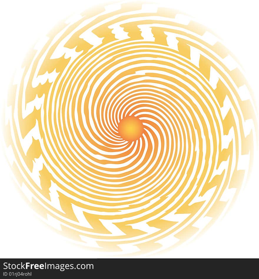 Fantastic sun. Isolated Abstract Background Vector Illustration