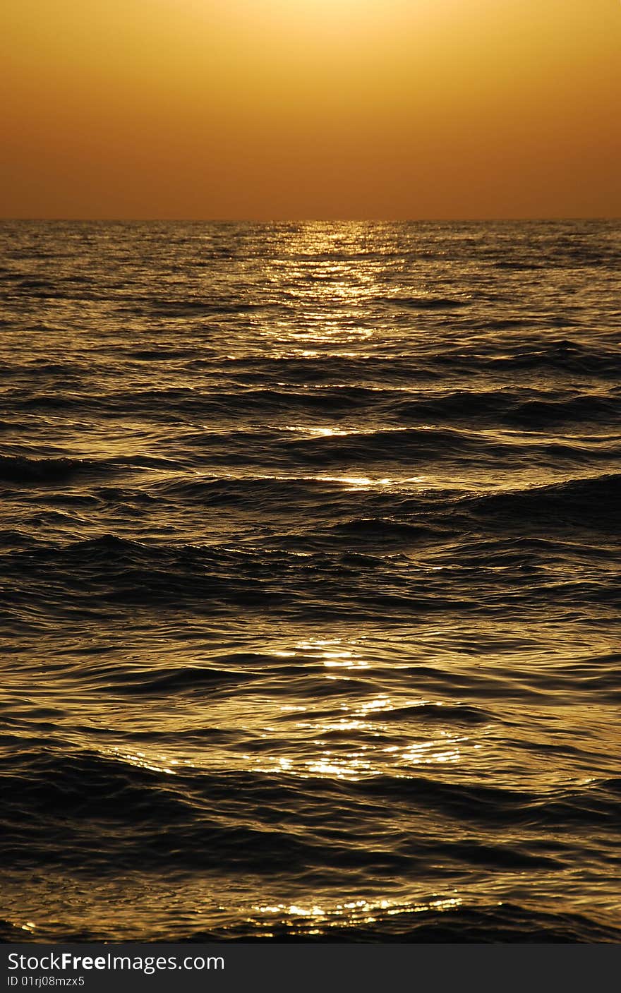 Beautiful sunset and water reflections on Mediterranean sea. Beautiful sunset and water reflections on Mediterranean sea