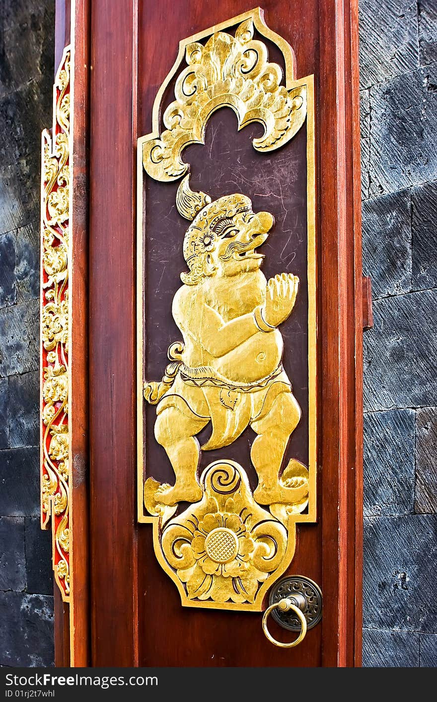 Gold door in the buddhist temple