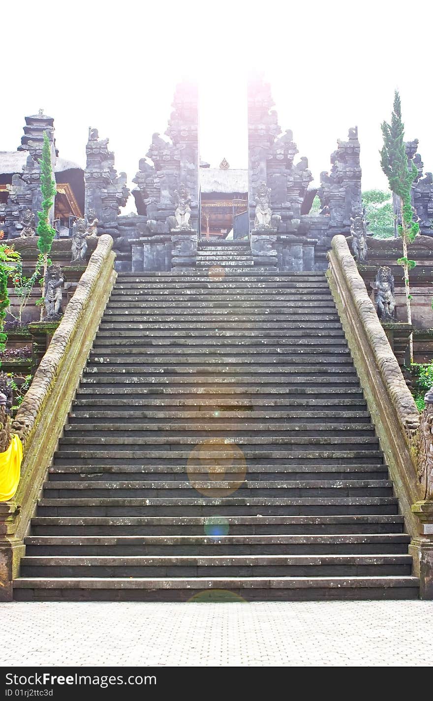 Staircase to heaven in the Bali Buddhist temple