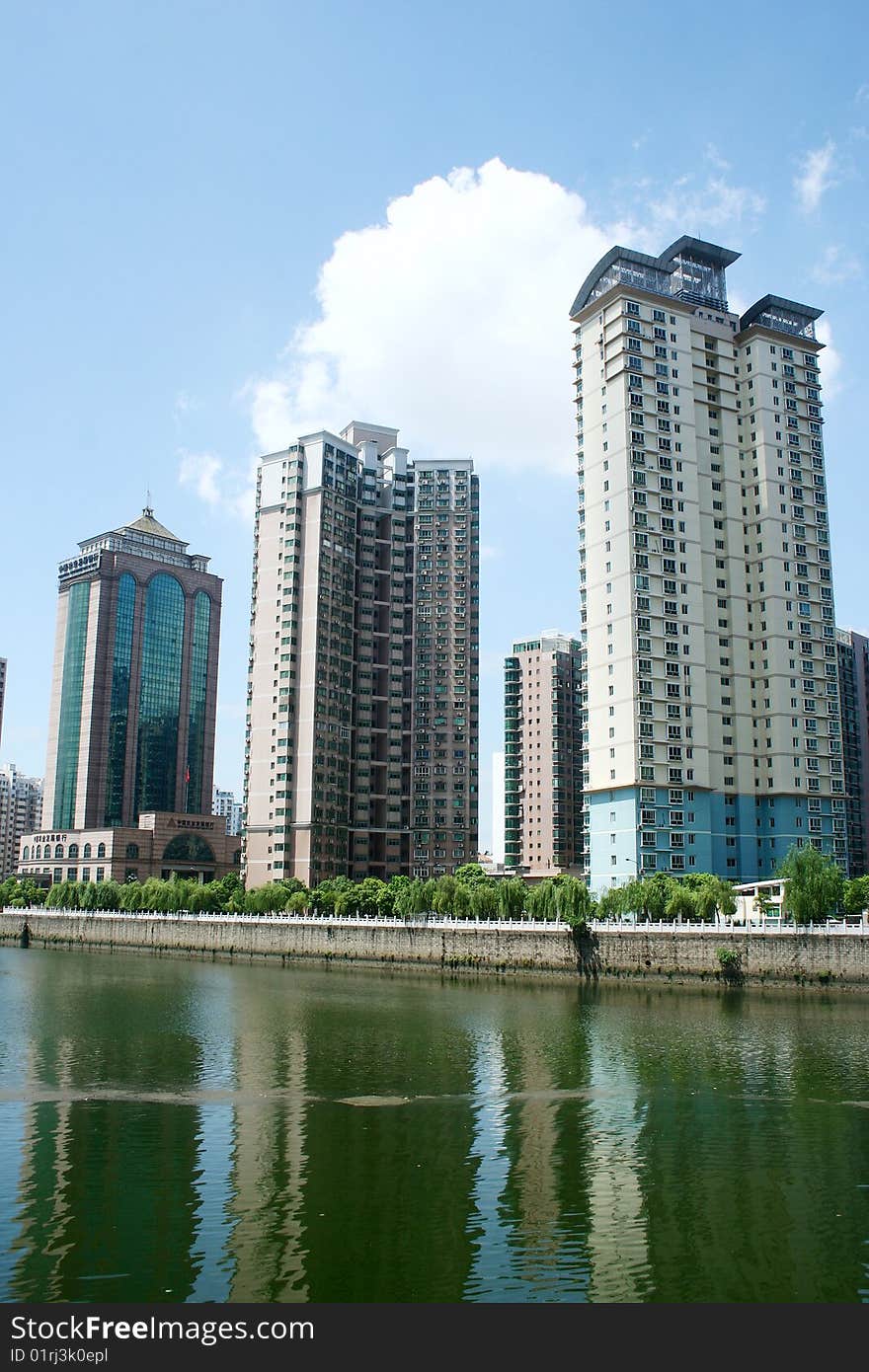 River high-rise, China Nanchang. River high-rise, China Nanchang