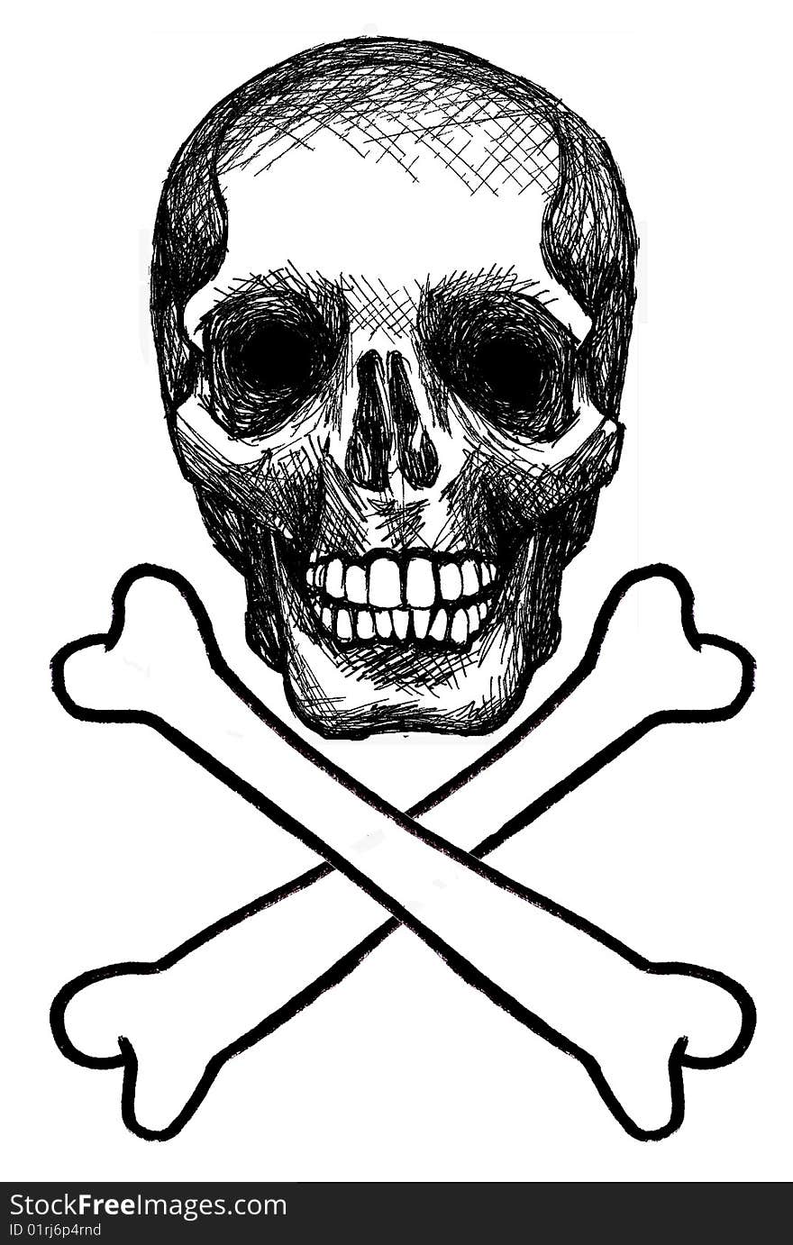 Skull And Crossbones Black And White